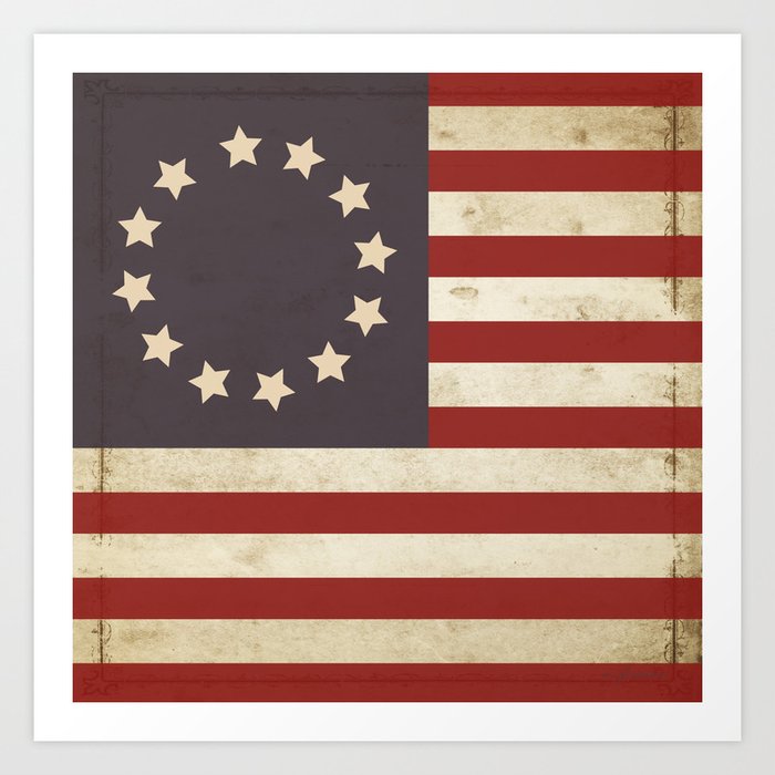 Betsy Ross Flag Artwork Print image regarding Betsy Ross Printable Pictures named Betsy Ross Flag Artwork Print